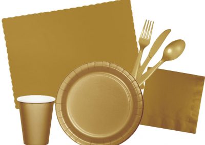 gold party supplies
