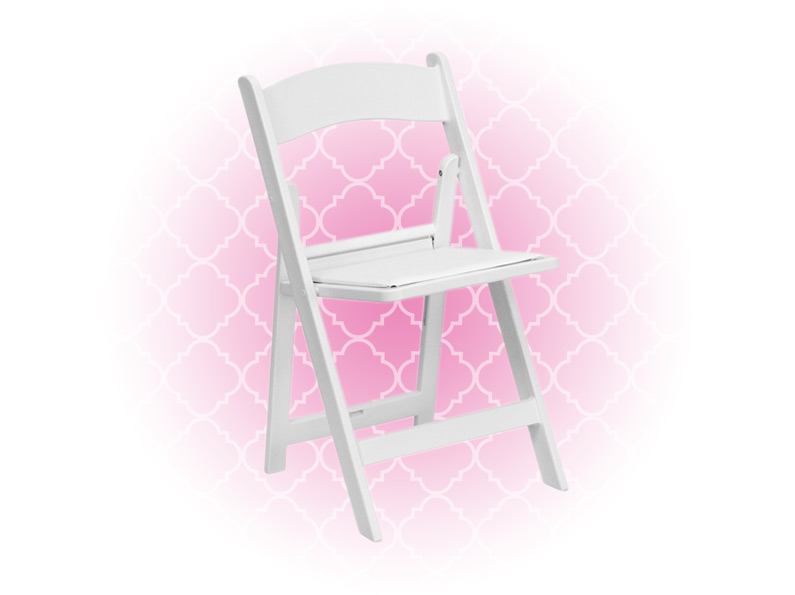 white resin chair rentals